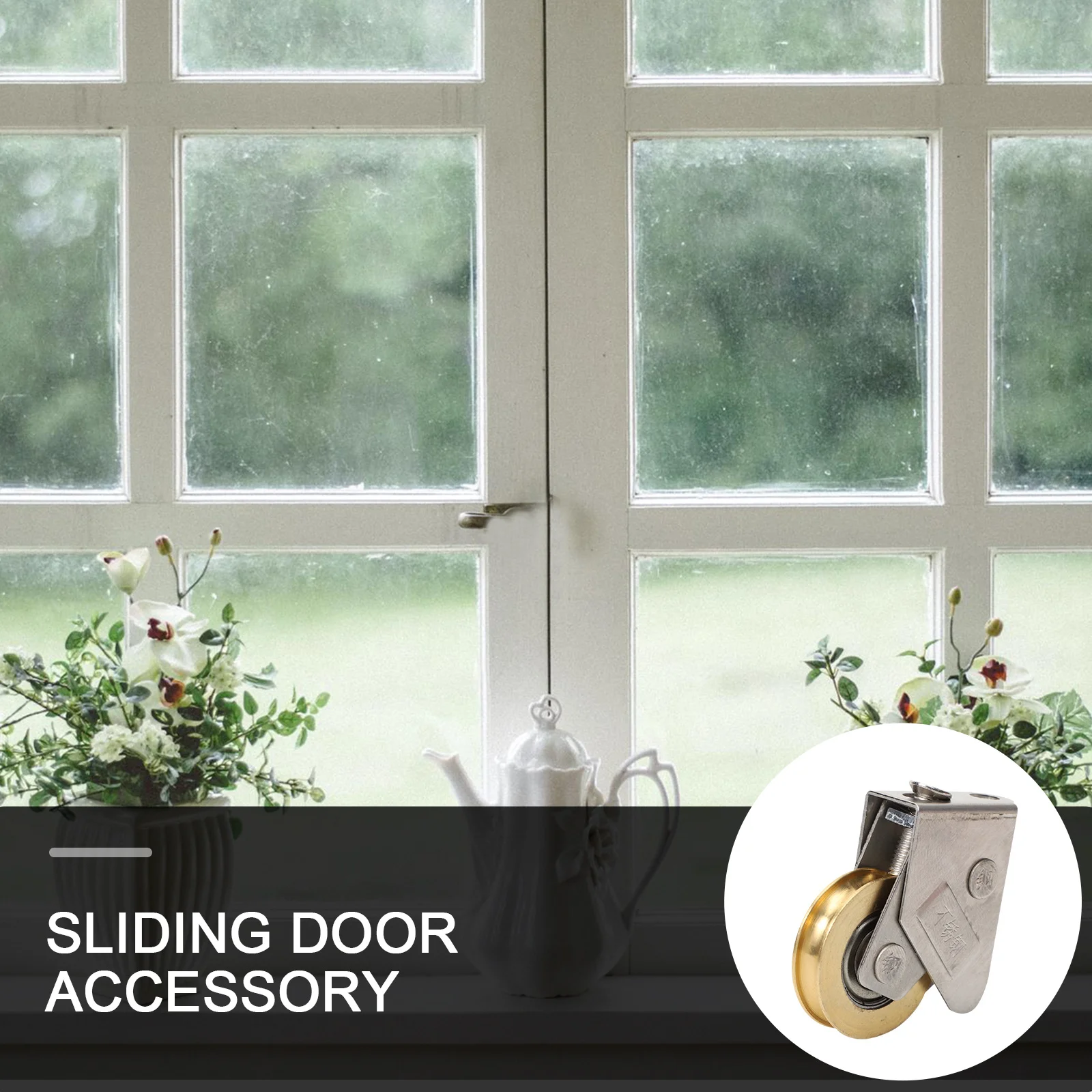 

2 Pcs Door Lower Pulley Sliding Roller Accessory Bearings Window Track Assembly