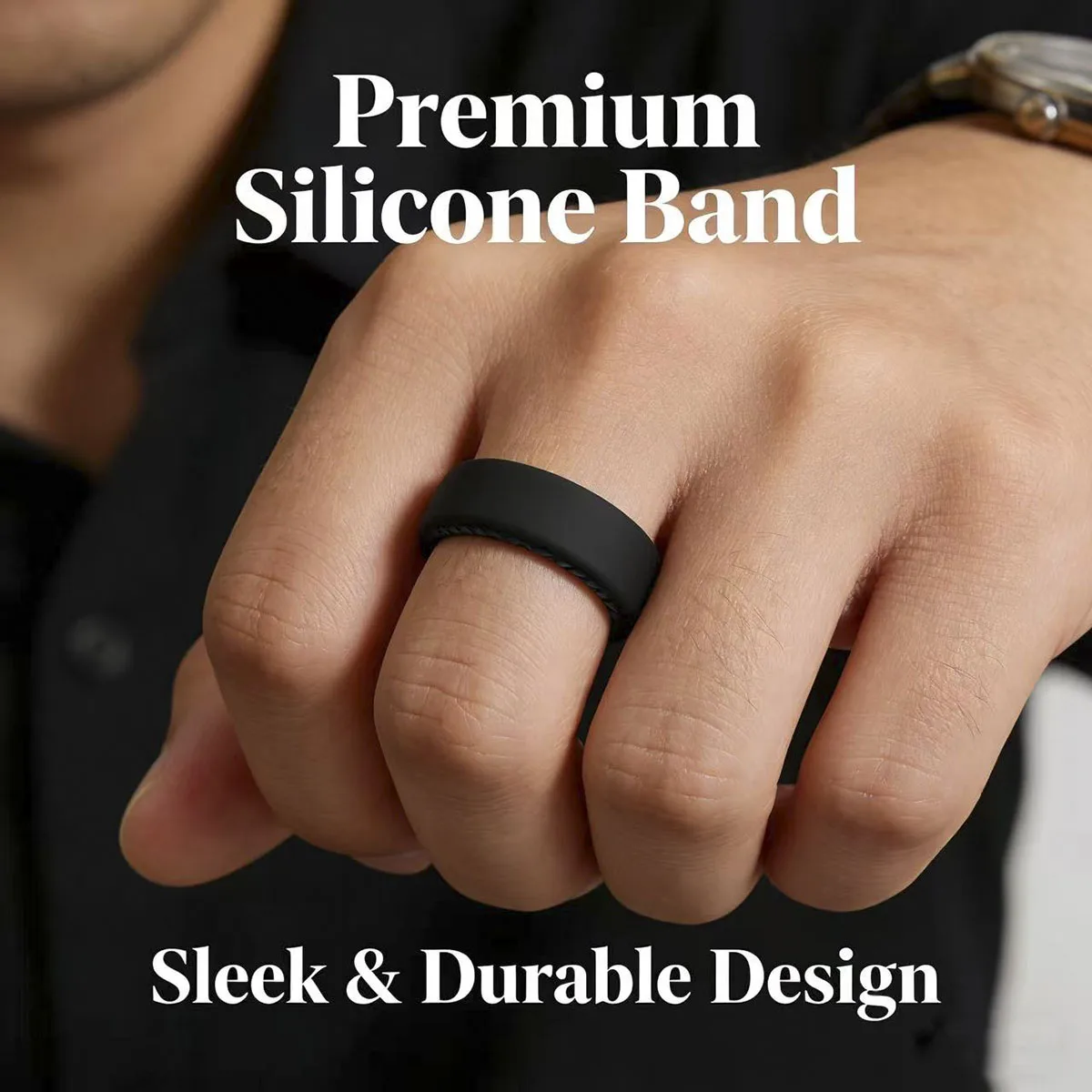 4 teile/satz Atmungsaktive Komfort Silikon Ring Geschenk Für Männer Männlich Junge Vater Sport Sportlichen Schmuck Täglichen Outdoor Arbeiten Laufen – Detail 3