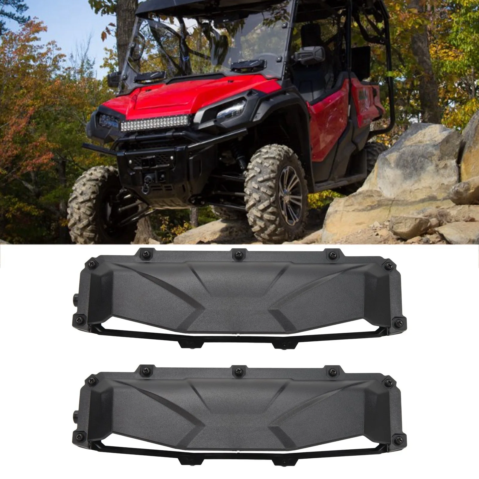 UTV Windshield Vent Kit Good Sealing Wind Shield Parts with Defogging Vents for Hard Coated Polycarbonate Glass