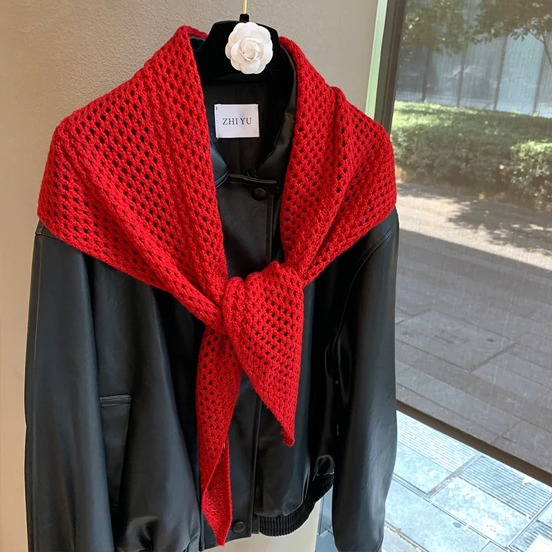 

Multifunctional hollowed-out scarf, all-in-one shawl men and women, versatile decorative cape, spring and autumn st