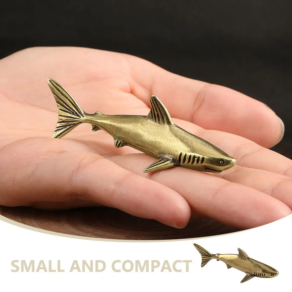 

Brass Shark Home Decor Vintage Animal Sculpture for Living Room Study Desk Office Interior Piece Gift