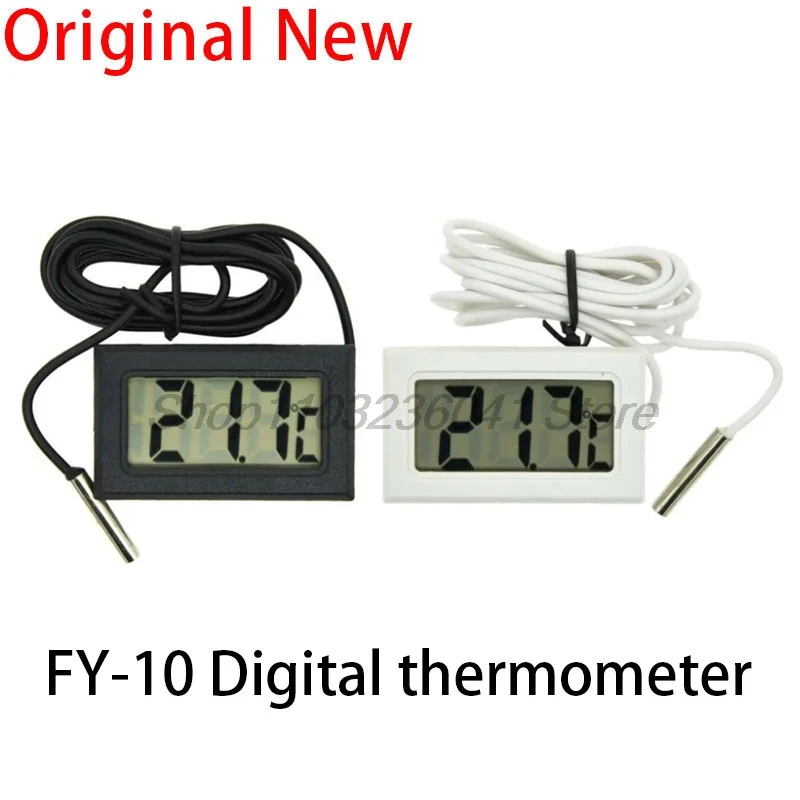 1PCS FY-10 Min LCD Digital Thermometer Temperature Sensor Temperature Tester Detector Monitor with 1M Senor Cable for Aquarium