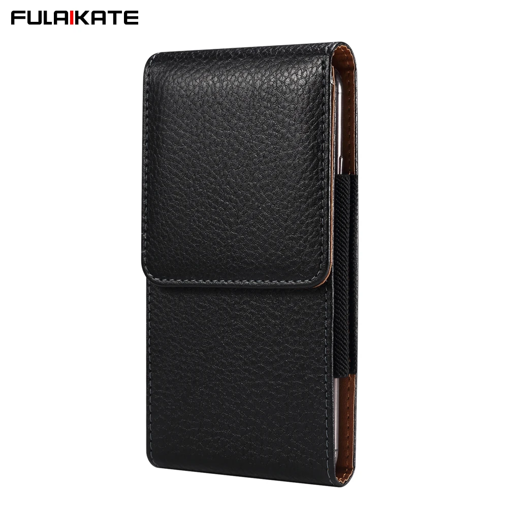 

FULAIKATE 6.2"-6.9" Universal Waist Phone Bag for iPhone 14 Pro Max Litchi Texture Pouch for Samsung S23 Ultra S22 Men's Holster