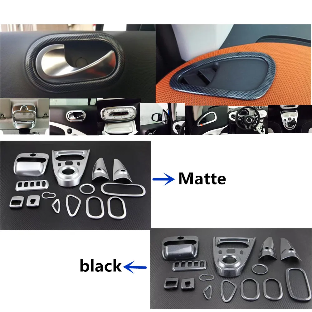

ABS Switch Handle Bowl Vent Outlet Air Condition Armrest Lift Glass Read Seat Steering Wheel For Benz Smart Fortwo 2015-2019
