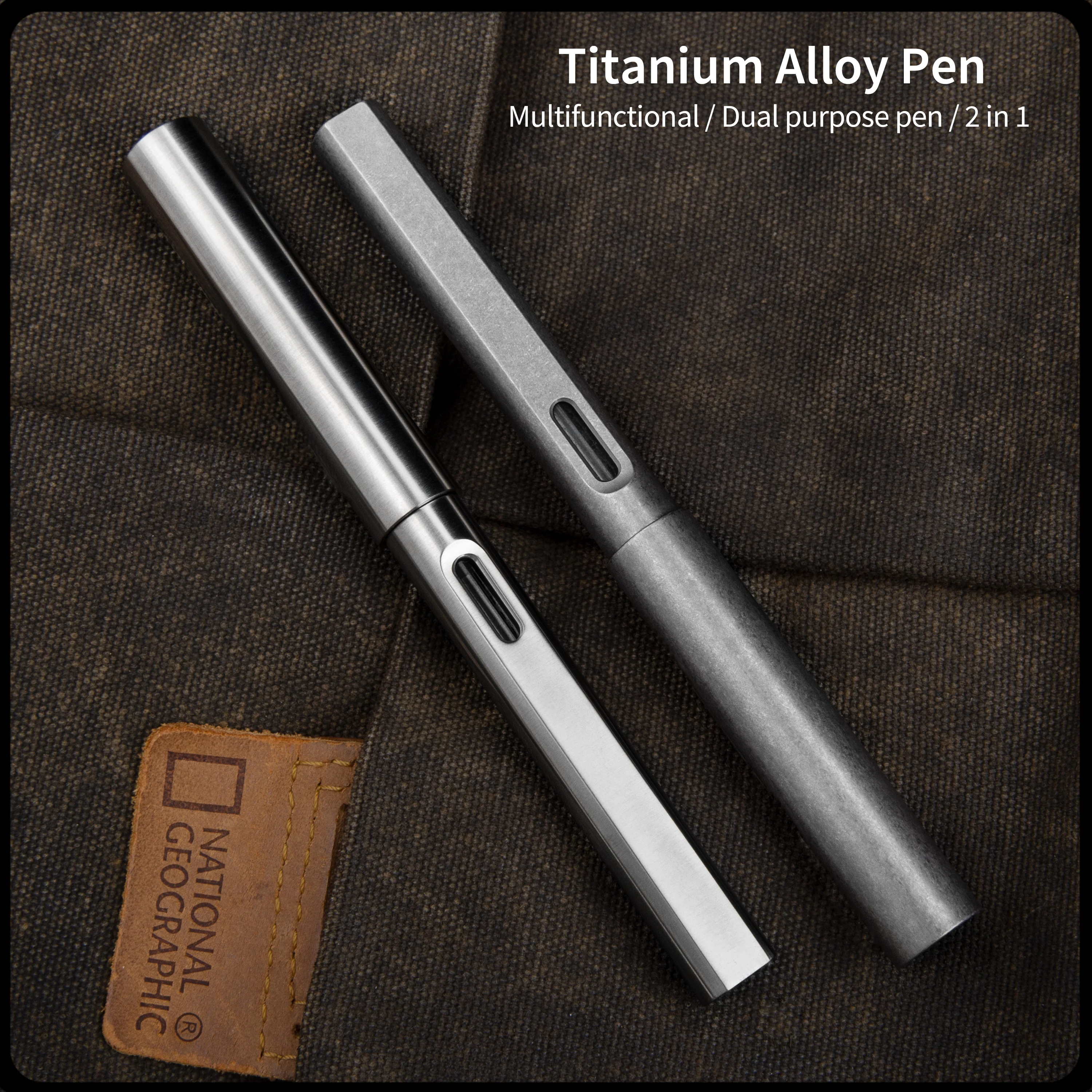 Multifuncional Titanium Alloy Tactical Pen, Escritório Escrita, Autodefesa ao ar livre, Negócios Avançados, Ferramentas EDC, Presente