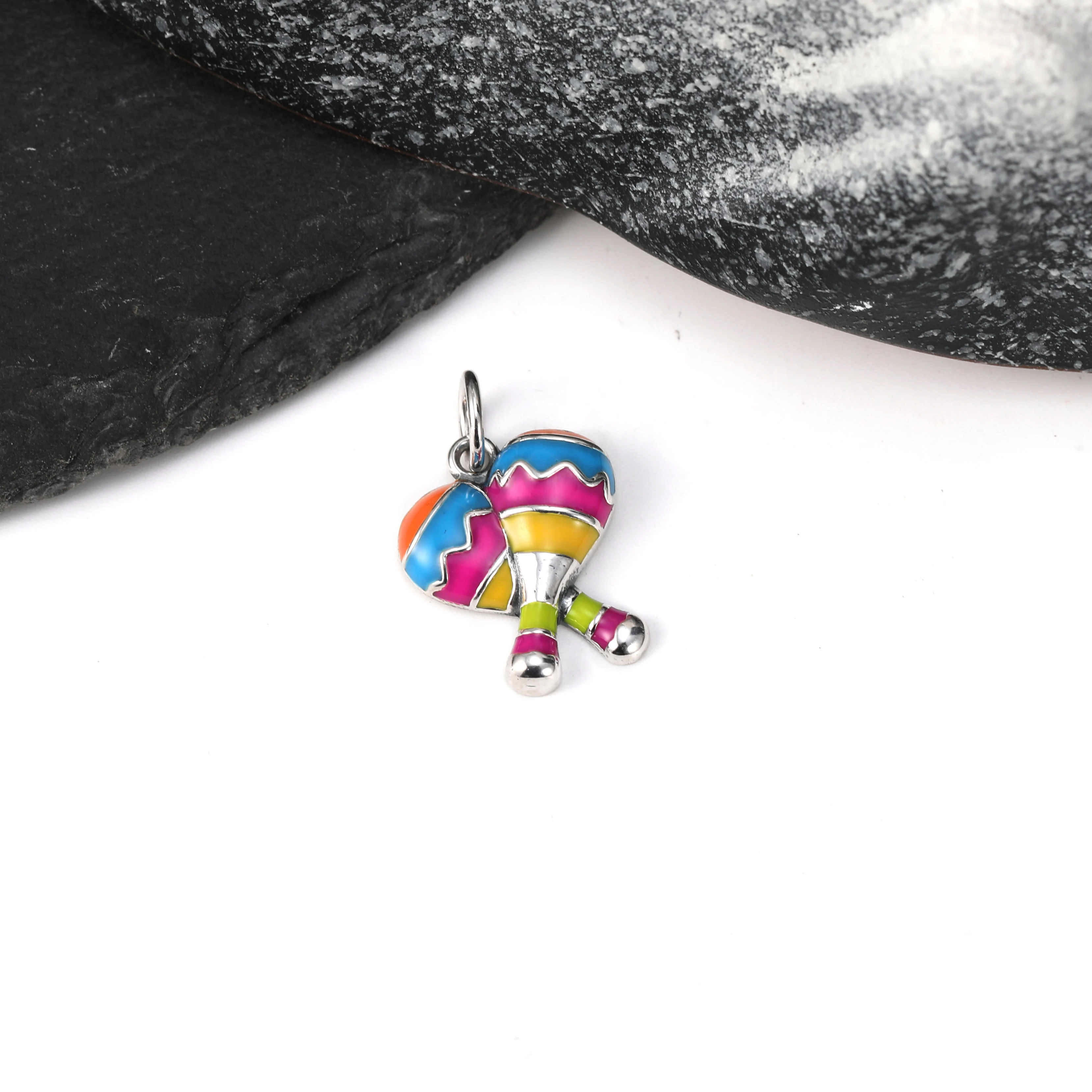 DJ254 سلسلة مفاتيح أصلية من الفضة الإسترليني عيار 925 عصرية ورائعة، قلادة كرة رملية لمهرجان المينا