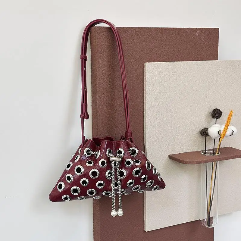 

Y2K Полая сумка на плечо в стиле панк, женская универсальная сумка через плечо на шнурке, модная персонализированная сумка