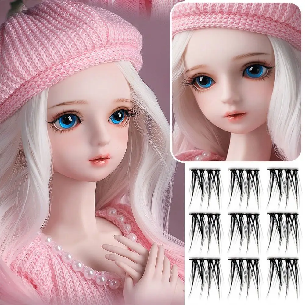 24pcs/lot Black Doll False Eyelashes New Toy Decor Plastic Kids Holiday Gifts Simulation Toy DIY Doll Accessories