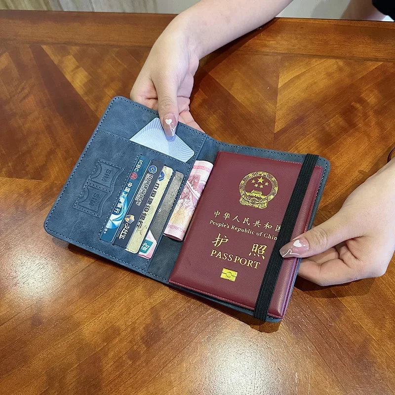 Anti Demagnetization New Travel Passport Card Holder Multifunctional ID Bag Notebook Short Wallet Men's and Women's Wallets