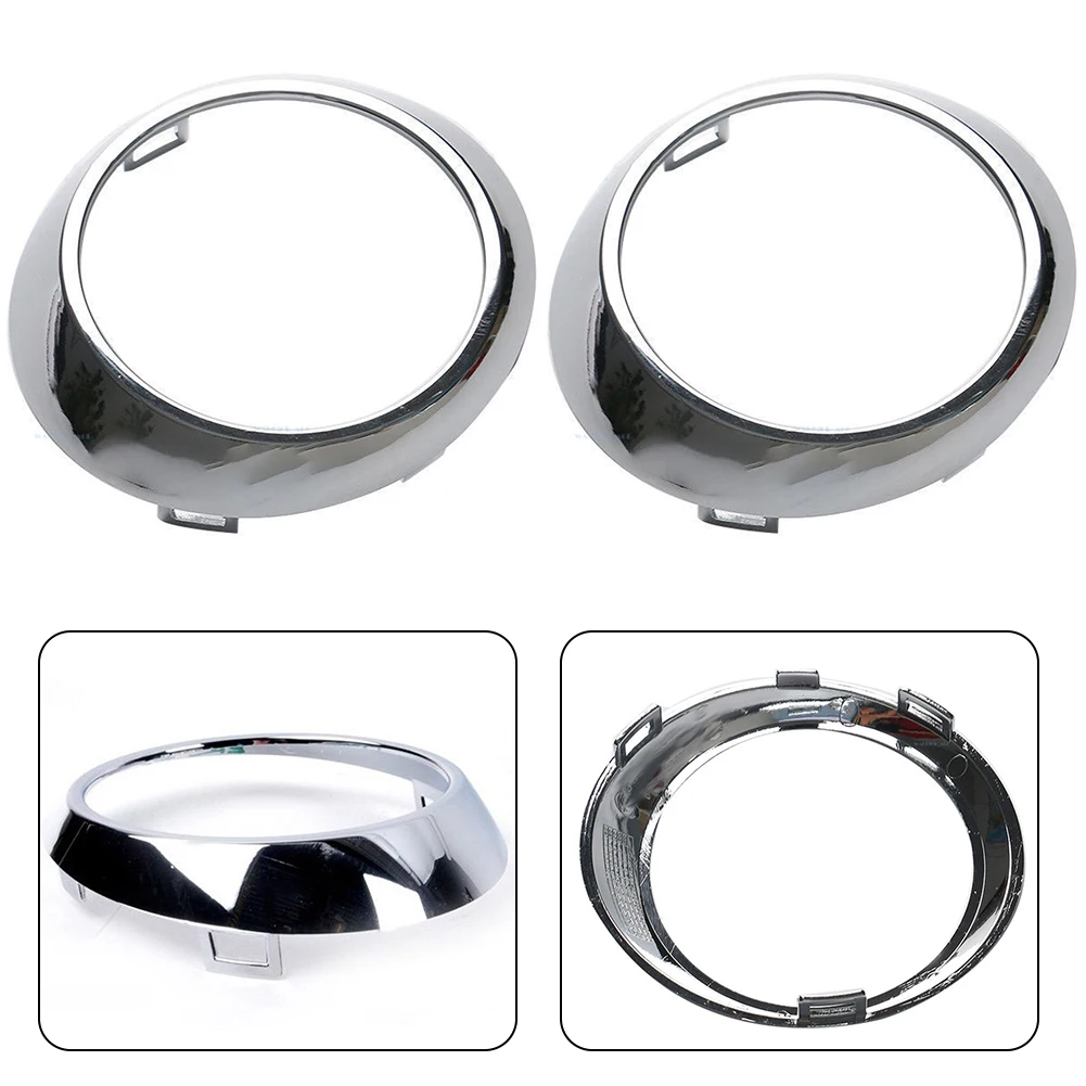 Pair Chrome L+R Bumper Fog Light Bezel Ring Cover For Mercedes-Benz W251 R320 Electro Silvering Replacement Car Accessories