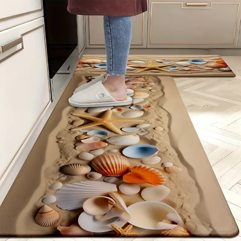 Rutschfeste Küchen- und Badezimmermatten mit Seestern-Motiv, Läufer für Zuhause, Büro, Wäscherei, Teppiche für Frühlingsdekoration