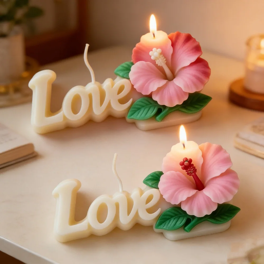 Love Rose Silicone Candle Mold for DIY Handmade Candles Soaps Epoxy Resin Home Decor Romantic Valentine's Day Gift Making Tools