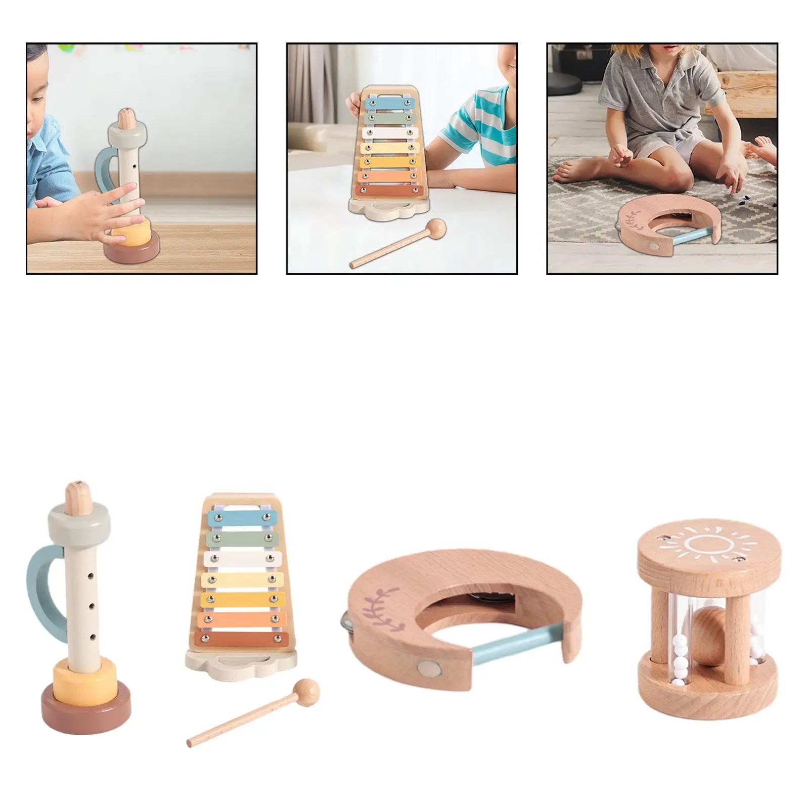 Baby-Musikinstrument-Rhythmus-Spielzeug, fördert die intellektuelle Entwicklung, Holzinstrumente, Spielzeug, Musikspielzeug für Geburtstagsgeschenk