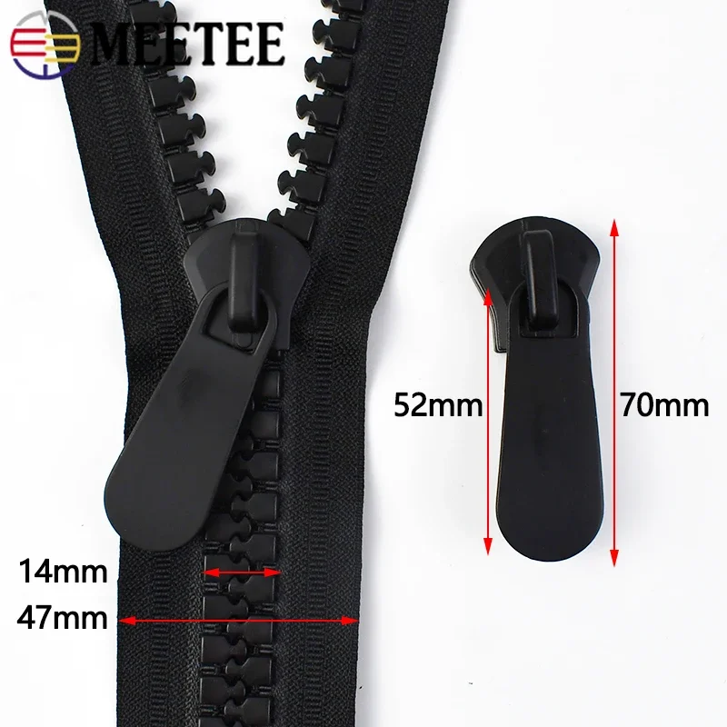 Meetee 20# Újabb növekedés Messzemenő Gyanta Cipzár Sztrájktörő Fehérítőszer open-end zippers Köntös kabát Sátora Zsip Bekapcsolás javító készlet DIY Összevarrás accessor