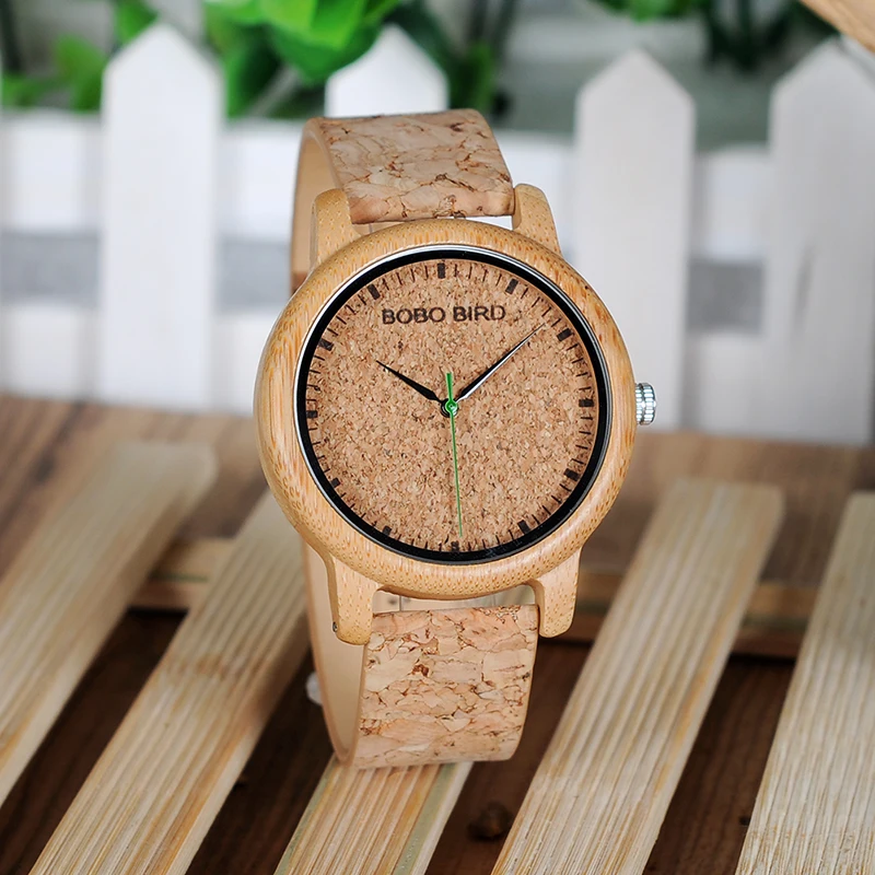 BOBO BIRD Watch Men Women Wooden Quartz Leather Strap Wristwatches Ladies Timepieces Clock Customized Great Gifts DropShipping