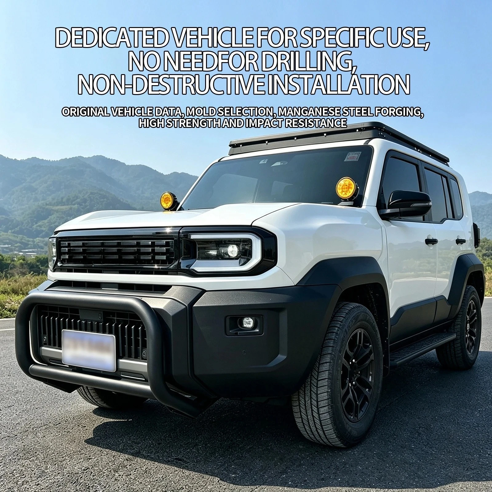 For Toyota Land Cruiser FJ 2026 Front Bumper Bull Bar Off-road Modified Anti-collision High type Large U-shaped Protective Bar view 3