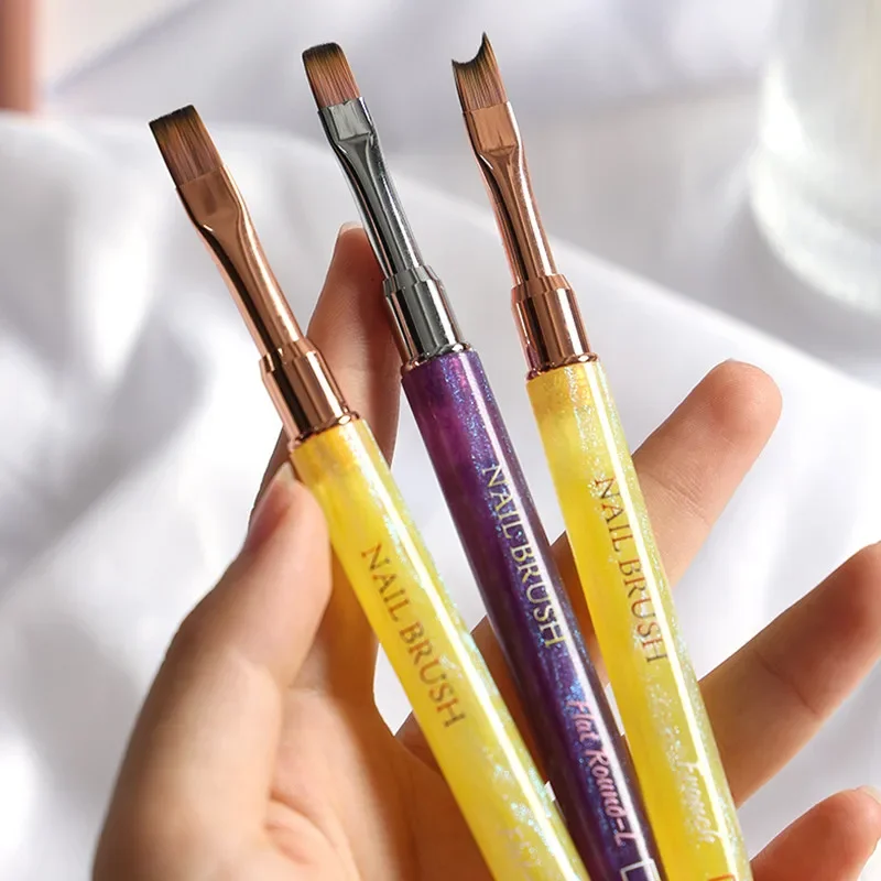 

1 шт., гелевая кисть, овальная и плоская УФ-гель-кисть для дизайна ногтей, профессиональные дизайнерские кисти, салон, домашний маникюр «сделай сам»