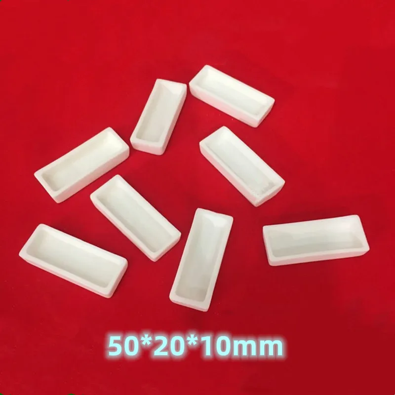 Small Rectangular Aluminum Boat 45*8mm, 50*20mm, 52*25mm, 60*30mm Square Al2O3 99% Purity Alumina Corundum / Ceramic Crucibles