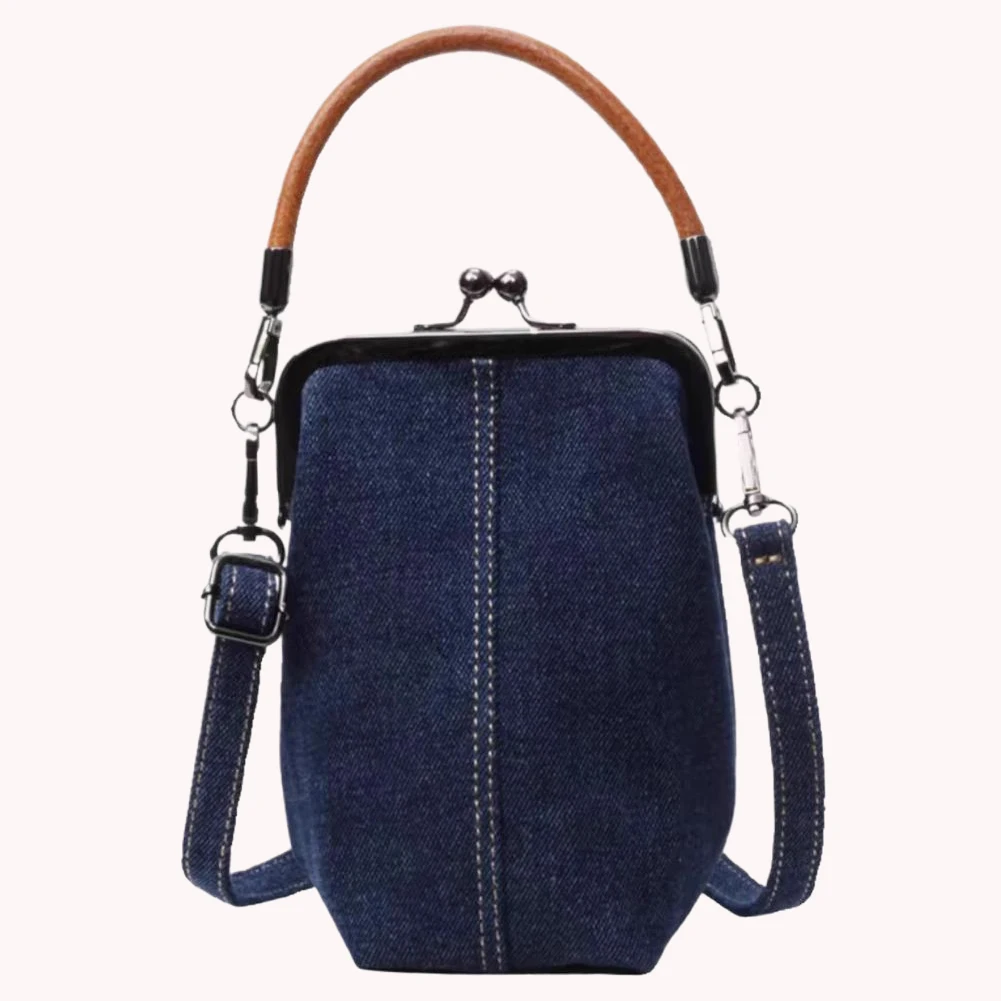 Mini bolso cruzado con correa desmontable para mujer, bandolera informal vaquera, bolso de hombro Retro, bolso de viaje para teléfono