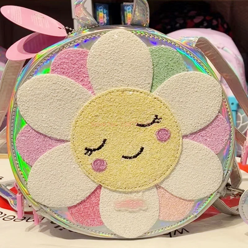 New Genuine Australia Smiggle Laser Flower Rainbow Series Children\'S Backpacks Outdoor Schoolbags Cartoon Pink Backpack Gifts