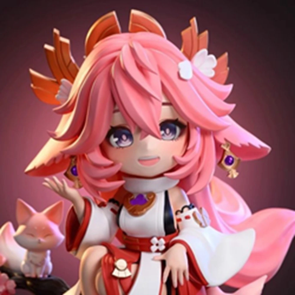 شخصية حركة Genshin-Yae Miko ، لعبة أنيمي ، لعبة نموذج لطيفة ، مجموعة هدايا ، دمية PVC ، إصدار Q ، 16