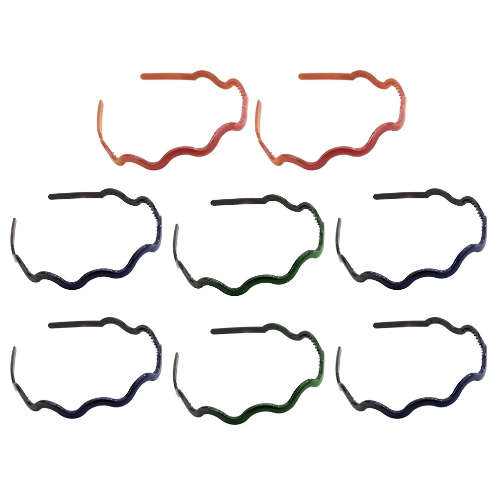 

8Pcs Wave-Shaped Headband Plastic Hairband Durable Thin Hairpins Light Fashion Hair Hoop for Men Women Daily Use