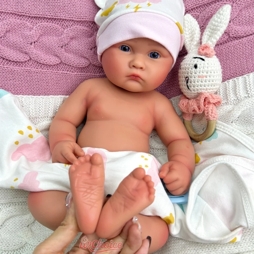 개방 입 소녀 18" 인형 수집자를 위한 가득 차있는 부드러운 실리콘 재태어난 아기 손으로 만든 통통한 세척 가능한 신생아 Bebe 세심한 세부사항