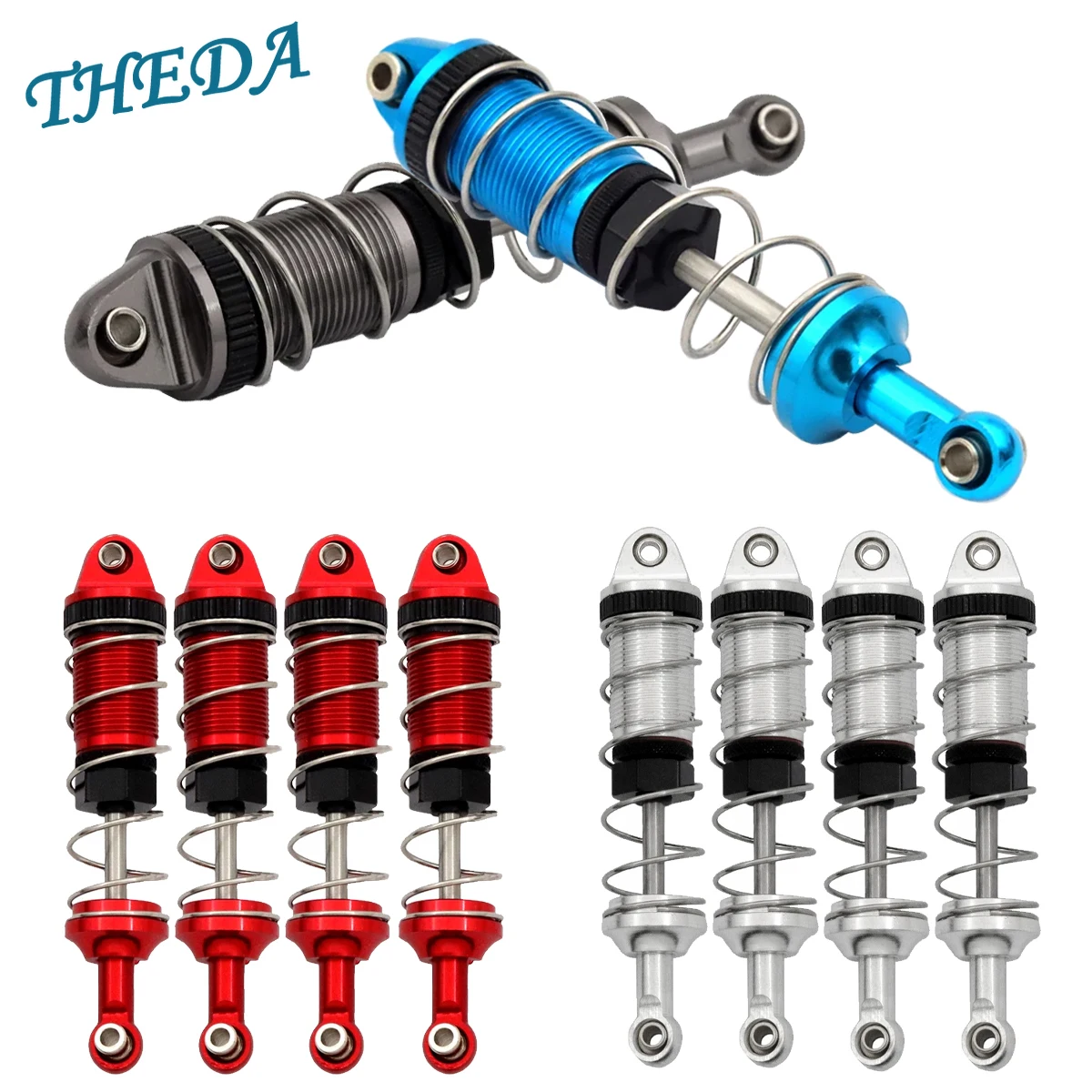 4pcs Metal Shock Absorber Damper for MJX H16 16207 WLtoys 144001 144002 124019 124017 MN128 MN86 MN86KS RC Car Parts