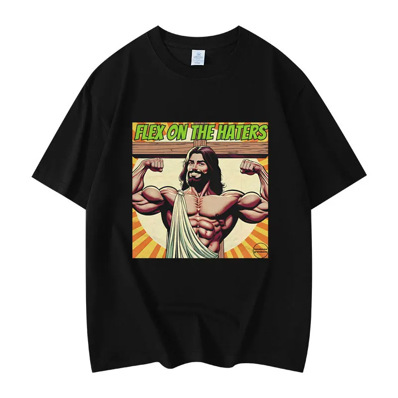 

Jesus Funny Meme Gym T-Shirt Men Women Clothing Casual Fashion Oversized T-shirts Summer Cotton Short Sleeve T Shirts Streetwear