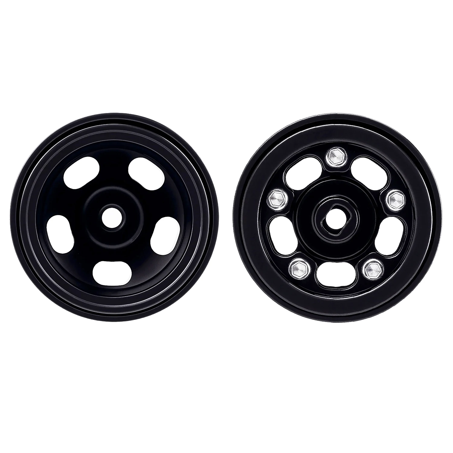 TCRC Vintage Indy Slot Mag Wheels Deep Dish Aluminum 0.7inch Beadlock Wheel Hubs for 1/30 Axial SCX30 Upgrades