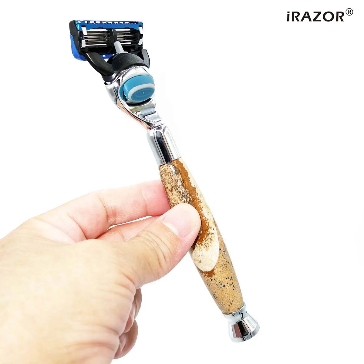 

iRAZOR Pure Stone Manual Men's Fusion 5 Layers Safety Razor Barber Face Beard Shaver Machine Best Gift Choice for Father Husband