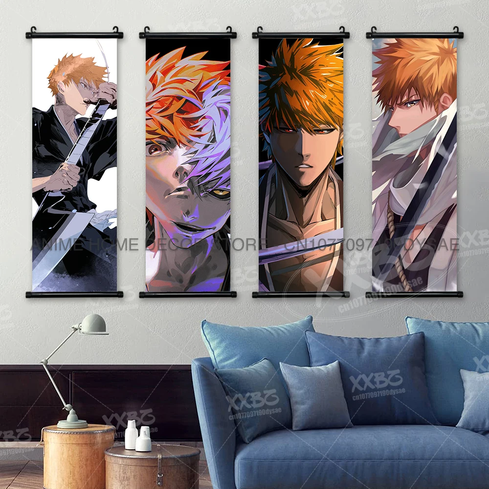 BLEACH Anime Posters Inoue Orihime Wall Art Wallpaper Figures Hanging Painting Kurosaki Ichigo Home Decoration Scrolls Pictures