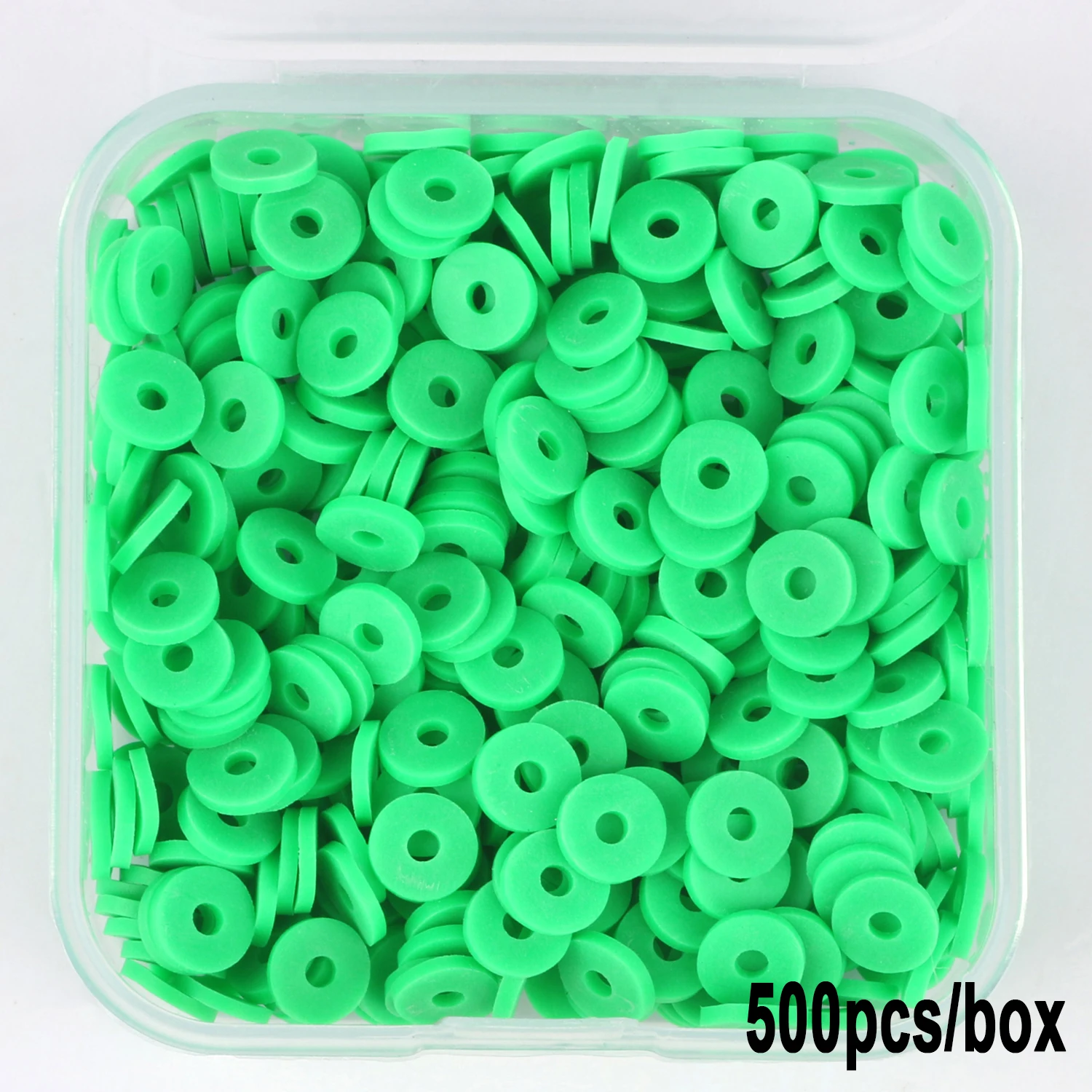 عيد الميلاد اللون 500 قطعة 6 مللي متر شقة مستديرة بوليمر حبيبات صلصال صندوق رقاقة القرص فضفاض خزر عازل Diy بها بنفسك صنع المجوهرات أساور