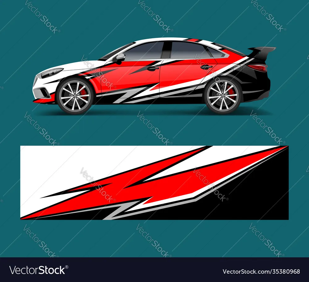 Red Element Car Graphic Decal Full Body Racing Vinyl Wrap Car Full Wrap Sticker Decorative Car Decal Length 400cm Width 100cm