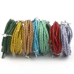 2m/lot 3mm 4mm 5mm 6mm Genuine Braided Leather Cord for Leather Bracelet Making Round Leather Thread Rope Necklace Jewelry Makin