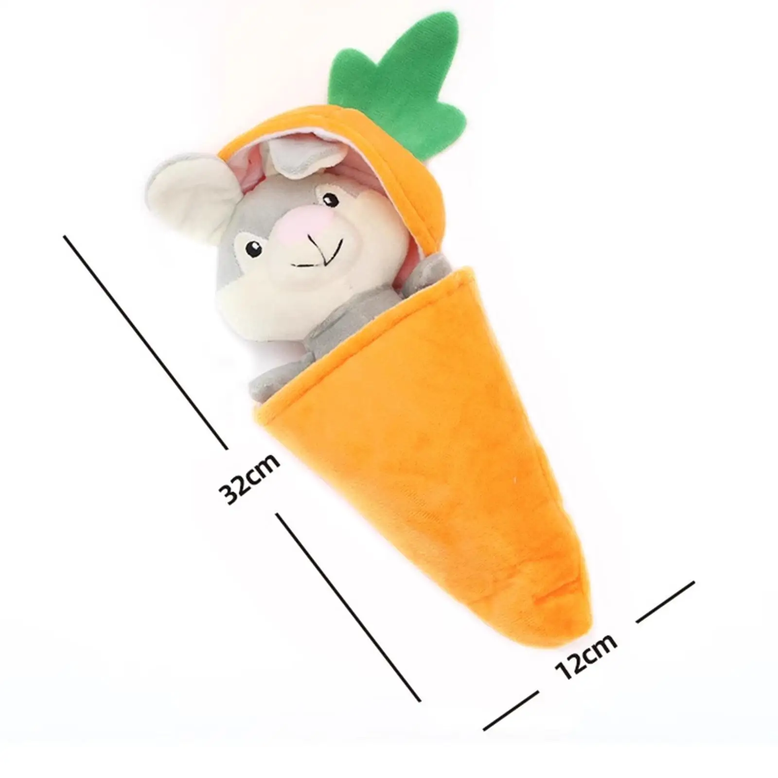 Squeaky Dog Toy 4.72x12.6" Soft Keep Them Busy Pet Supplies Furniture Protection for Small Medium Dogs Carrot Bunny Plush Toy