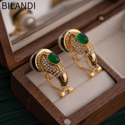 Bilandi Retro Jewelry High Quality Glass Big Simulated Pearl Geometric Earrings For Women Vintage Temperament