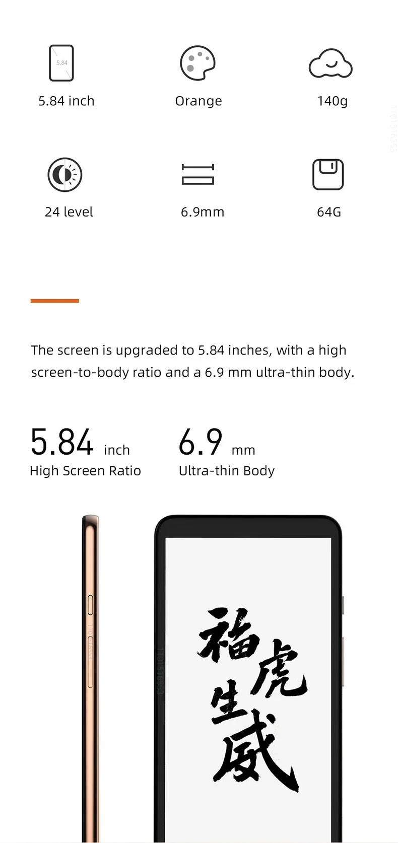 2024 Moaan Plus Ebook Reader InkPalm 5.84 Polegada Tela E-ink