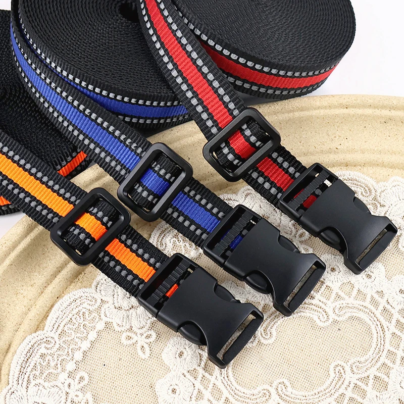 

15/20/25mm Dog Collar Quick Release Suit Accessories 1-5Sets Nylon Webbing Plastic Buckle Clip Hook Ribbon Strap Adjuster Slider