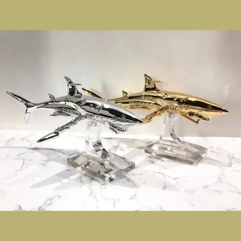 Ornamenti per la casa Future Science Technology figurine meccanico Shark Fashion scultura decorativa Modern Art Festival Gifts