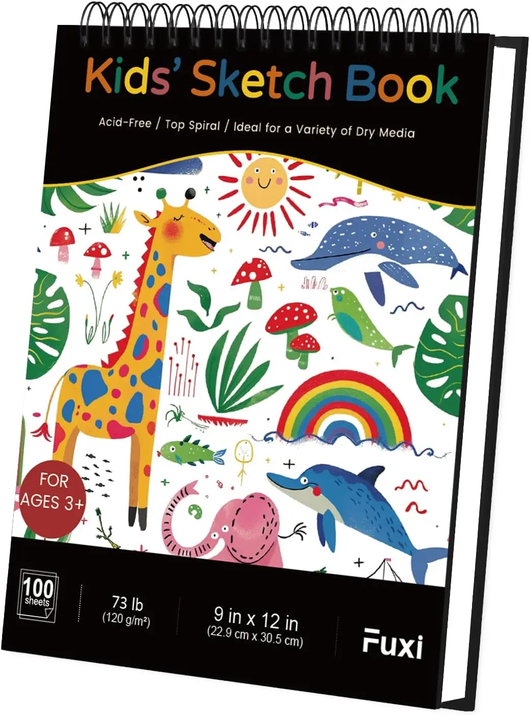 

9x12 Sketchbook for Kids, 100 Sheets Thick Drawing Paper, Spiral Bound Pad