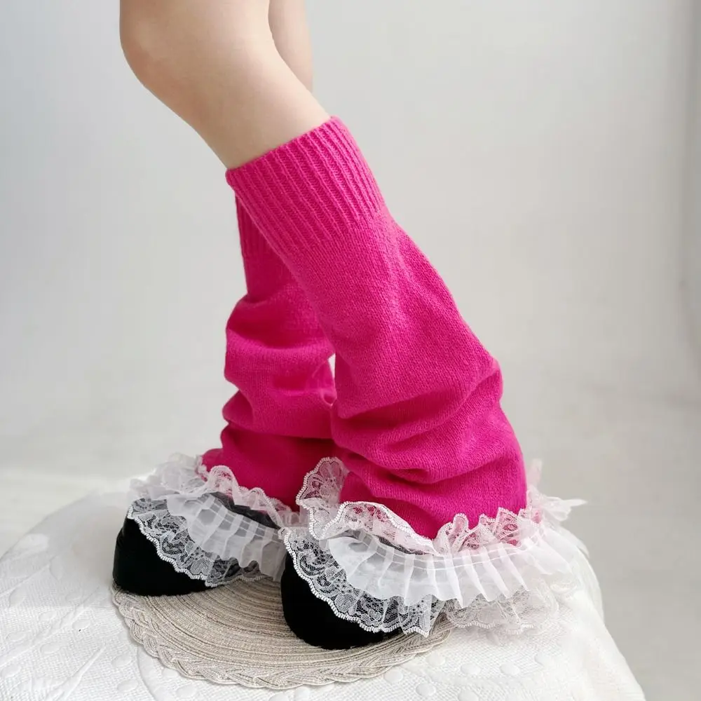 

Fashion Ballet Style Lace Leg Warmers Y2k Sweet Elephant Leg Socks Pile Socks JK Lolita Boots Cover Student