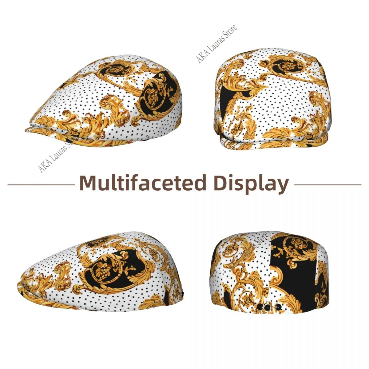 Winter Hat Male Berets Golden Chains Baroque HJat for Women