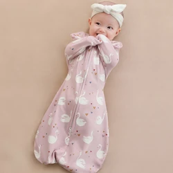 Soft Baby Sleeping Bag Newborn Swaddle  Anti Kick Blankets Sleep Sack Cotton Cartoon Print Infant Swaddle Diaper Changing Bag