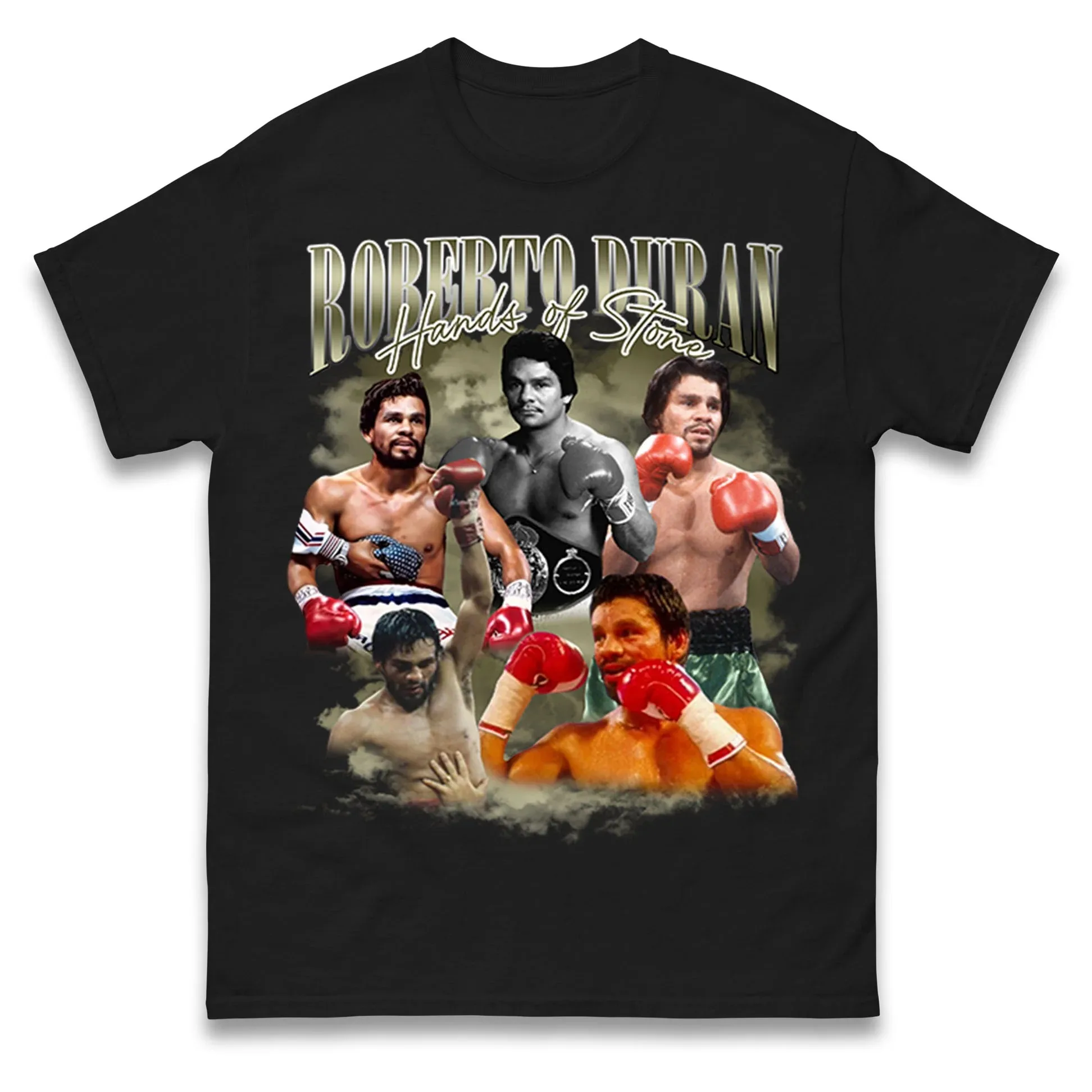 

Roberto Duran Boxing T-Shirt Men Women Round Neck Short Sleeve Cotton Tees Retro Hip Hop Y2k T-shirt Summer Tops Men's Clothing