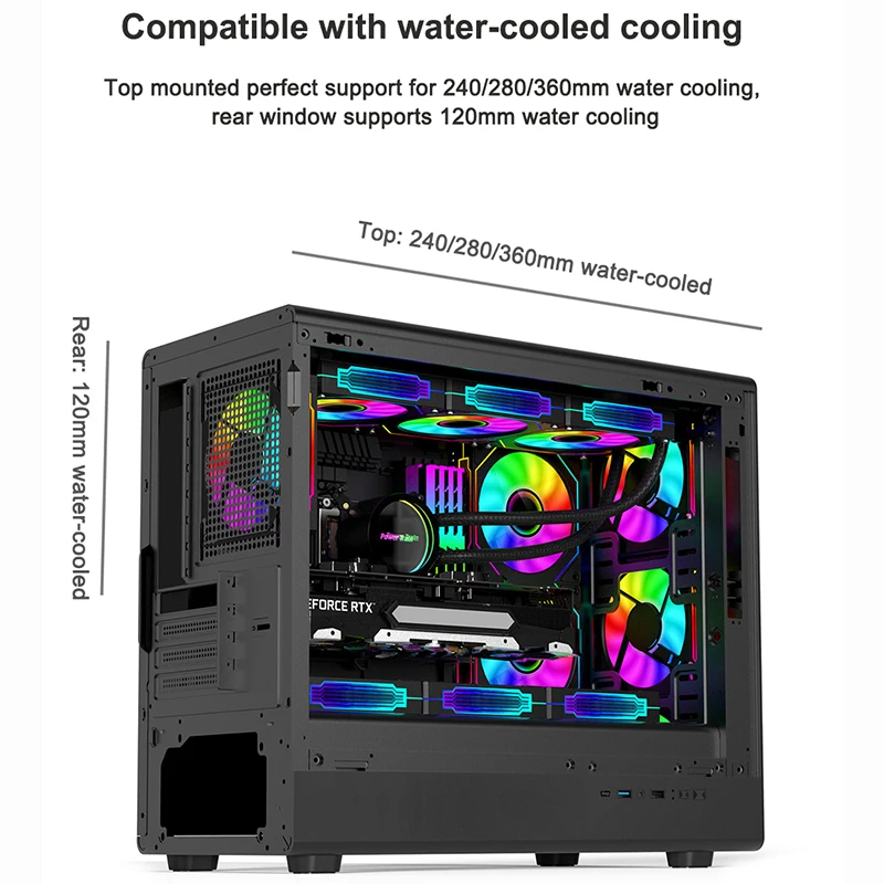 パワートレイン N1 PC ケース MATX ITX デスクトップケース垂直ガラス側透明ホストシェル 360 水冷 420 ミリメートル