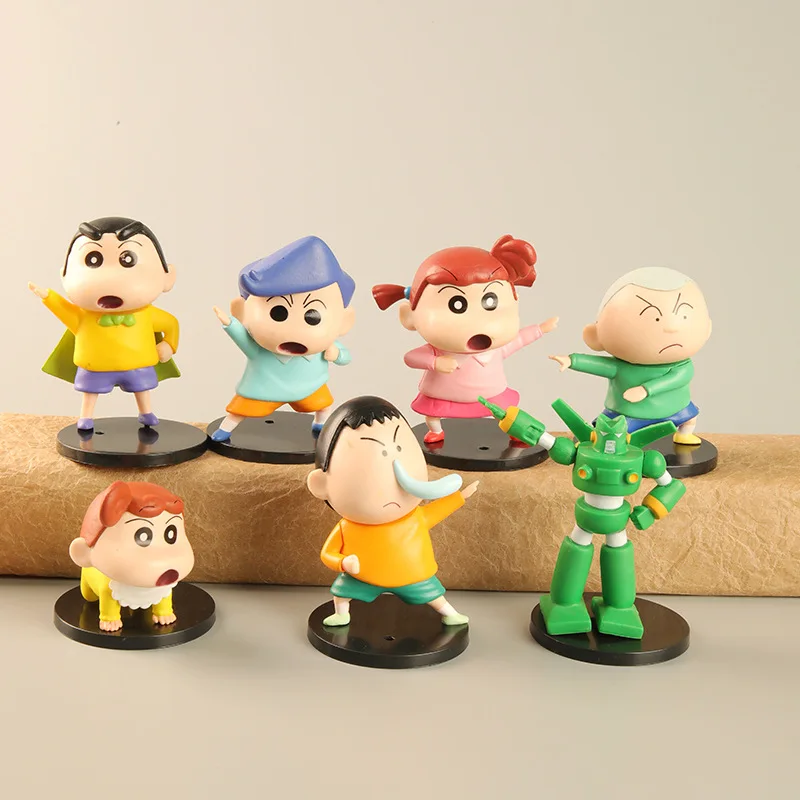 

Новое аниме, 7 шт., Crayon Shin-chan, ручной работы, мультяшный Подсолнух, Crayon Shin-chan, искусственная игрушка, фигурка, украшение