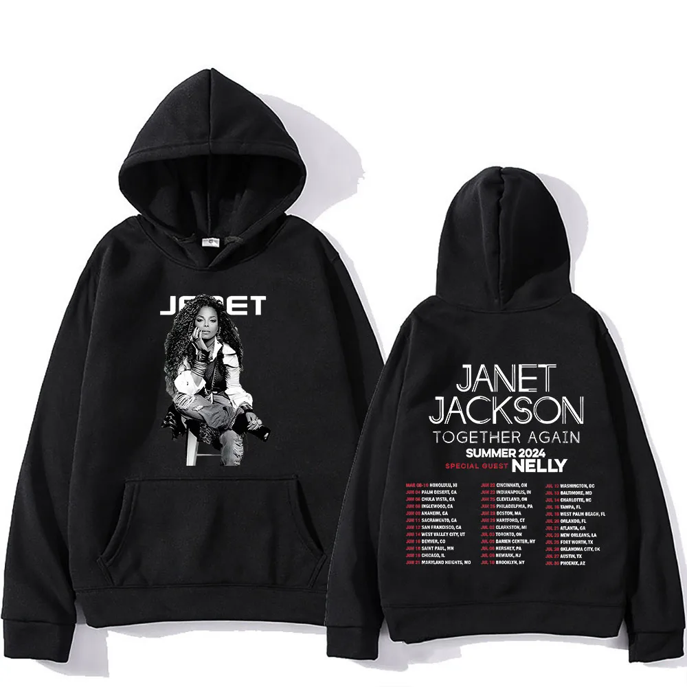 Janet Jackson Hooded for Autumn/Winter Comfortable Harajuku Sweatshirt Funko Pop Gothic Clothes Sudaderas Hip Hop Punk Pullovers