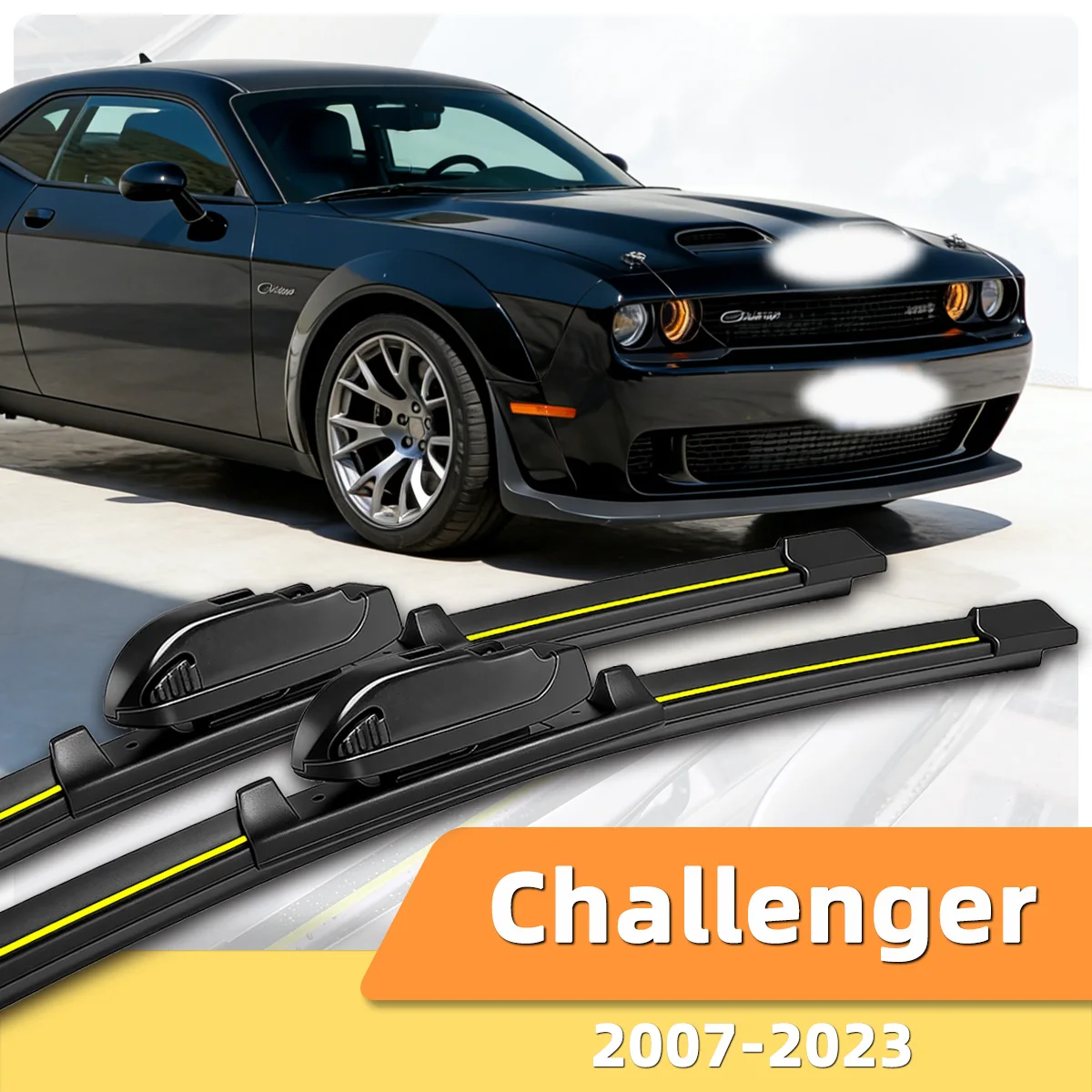 

2PCS Car Windshield Wiper Fit For Dodge Challenger (2007-2023) Natural Rubber Strip Boneless Silence Car Front Wiper Auto Parts