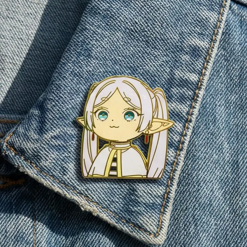 

2026 Hot New Premium Kawaii Frieren Metal Enamel Pins Badge Brooch Backpack Jacket Decor Anime Collectible Gifts